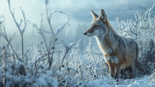 Wolf  Winter Wildlife An animal native to cold environment