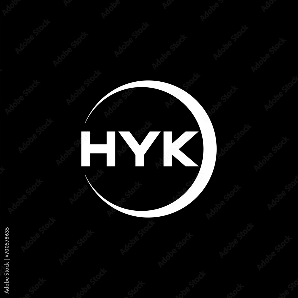 HYK letter logo design with black background in illustrator, cube logo, vector logo, modern alphabet font overlap style. calligraphy designs for logo, Poster, Invitation, etc. HYK letter logo design with black background in illustrator, cube logo, vector logo, modern alphabet font overlap style. calligraphy designs for logo, Poster, Invitation, etc.