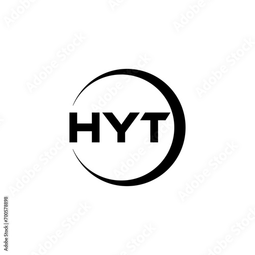 HYT letter logo design with white background in illustrator, cube logo, vector logo, modern alphabet font overlap style. calligraphy designs for logo, Poster, Invitation, etc. photo