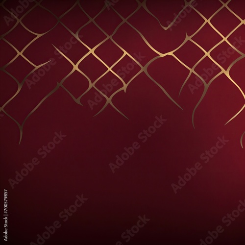 Maroon grunge texture decorated with Shiny golden lines luxury background