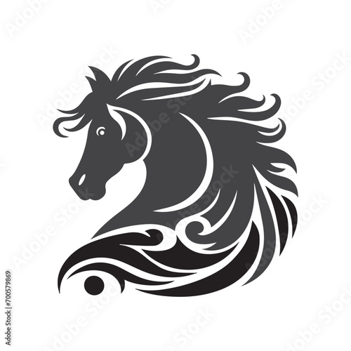 black horse silhouette vector for easily used for T-shirt design.