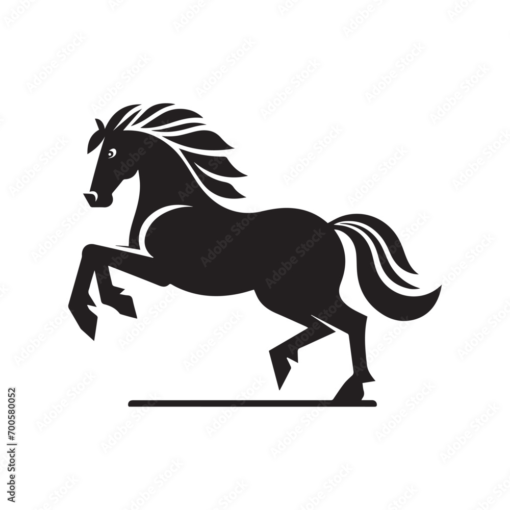 Obraz premium black horse silhouette vector design.