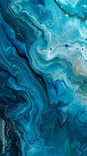 Abstract Teal Water Ripple: Dynamic Fluid Art Background