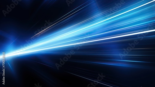 The speed line glows blue. Night city lighting with long exposure.Glossy graphics