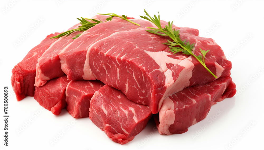 Beef Isolated on White Background
