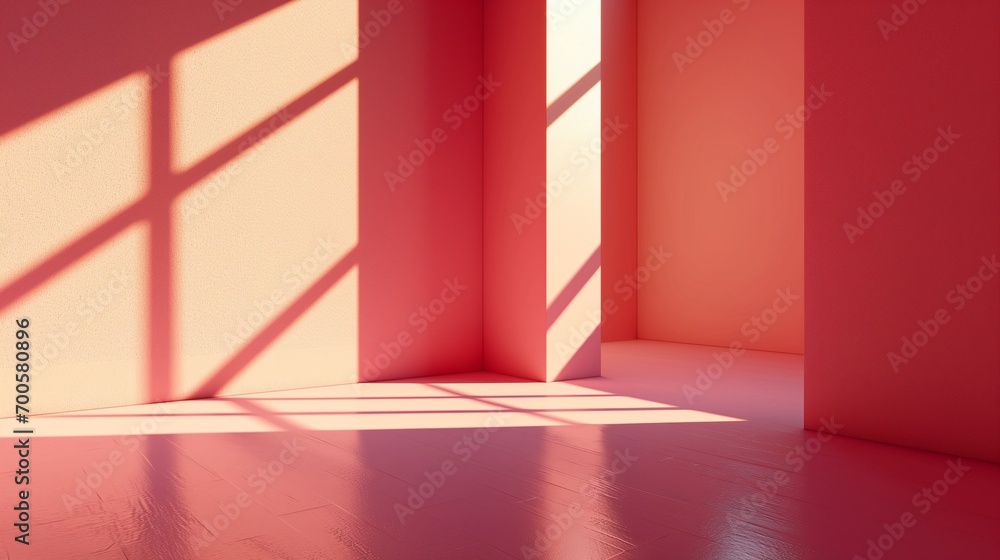 Abstract Light and Shadow Play in Coral Space - Artistic Background Abstract Light and Shadow Play in Coral Space - Artistic Background