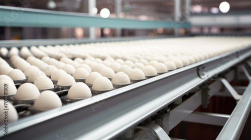 Production of new goods at the factory, modern technologies. Chicken Eggs