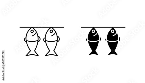 Dried fish icon set. vector illustration photo