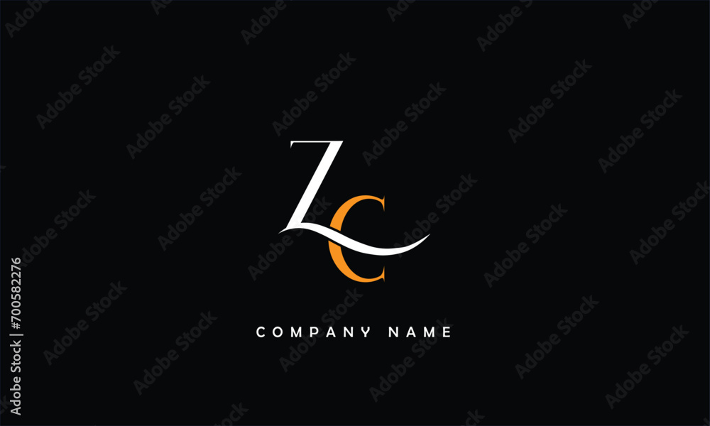 ZC, CZ, Z, C Abstract Letters Logo Monogram - obrazy, fototapety, plakaty 