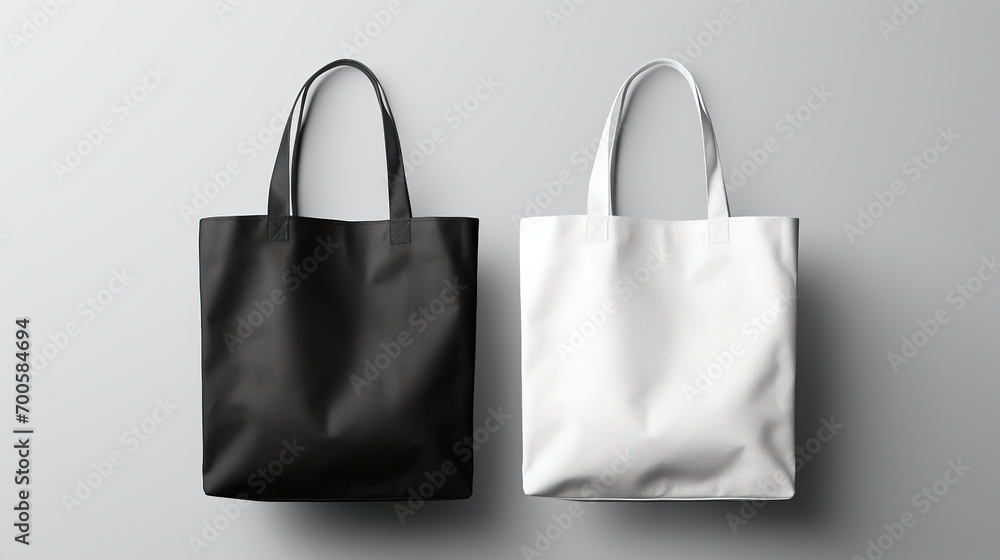 White Black Tote Bags Mockup on Grey Background
White Black Tote Bags Mockup on Grey Background