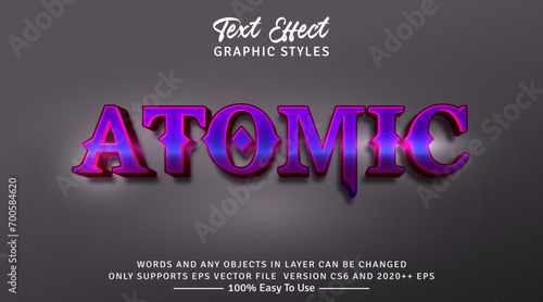 3d Atomic Graphic Style, Editable Text Style Effect