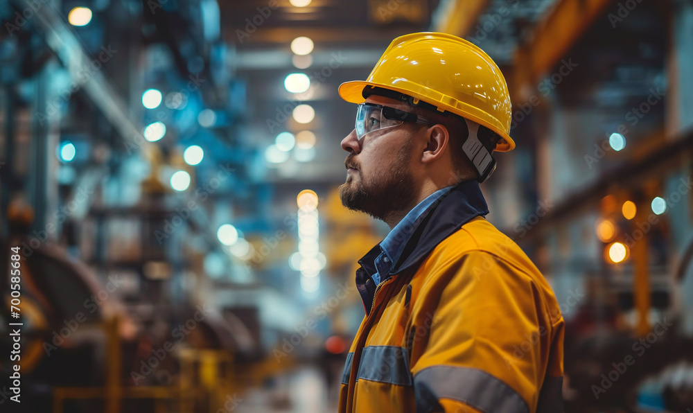 Industrial Engineers in Hard Hats.Work at the Heavy Industry Manufacturing Factory.industrial worker indoors in factory. man working in an industrial factory.Safety first concept Industrial Engineers in Hard Hats.Work at the Heavy Industry Manufacturing Factory.industrial worker indoors in factory. man working in an industrial factory.Safety first concept