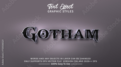 3d Gotham Graphic Style, Editable Text Style Effect