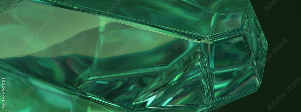 Obraz premium Emerald ore-like power stone Beautiful, refreshing, elegant and modern 3D Rendering abstract background