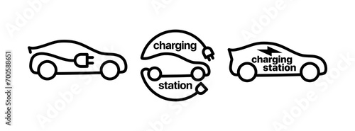 charging station icon sign vector line