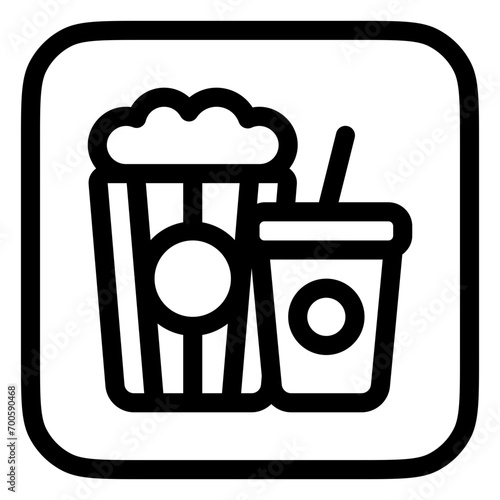 Editable popcorn, soda, snack, drink food, beverage vector icon. Movie, cinema, entertainment. Part of a big icon set family. Perfect for web and app interfaces, presentations, infographics, etc