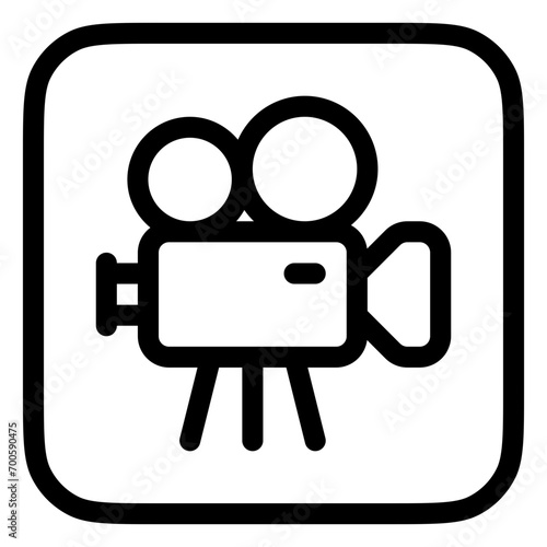 Editable film video camera, film production, studio vector icon. Movie, cinema, entertainment. Part of a big icon set family. Perfect for web and app interfaces, presentations, infographics, etc