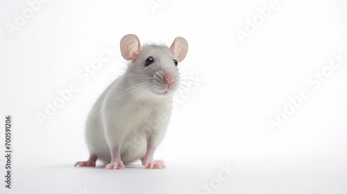Rat on White Background. Animal, Mammal 