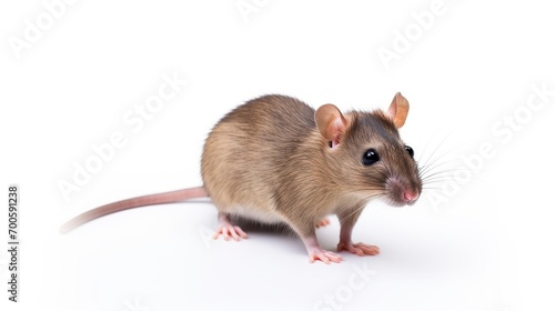 Rat on White Background. Animal, Mammal 