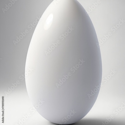 Pearl stone Egg shape on white background photo