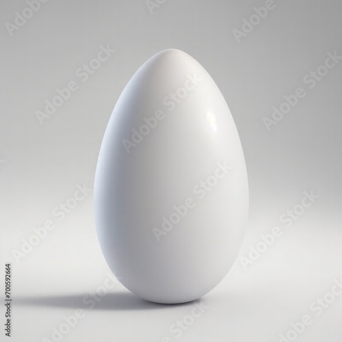 Pearl stone Egg shape on white background photo