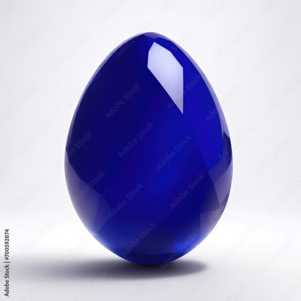 Sapphire stone Egg shape on white background Sapphire stone Egg shape on white background