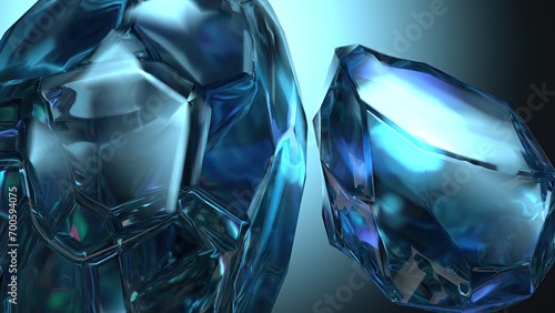 Power stone like sapphire ore Refreshing mysterious Elegant Modern 3D Rendering abstract background