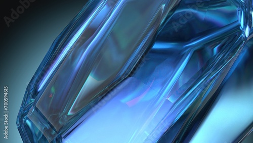 Sapphire ore-like power stone Clear Transparent Elegant Modern 3D Rendering Abstract Background