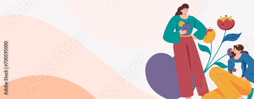 3.12 International Women's Day professional women flat character vector concept operation hand drawn illustration
