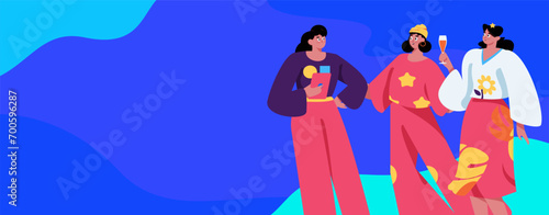 3.12 International Women's Day professional women flat character vector concept operation hand drawn illustration
