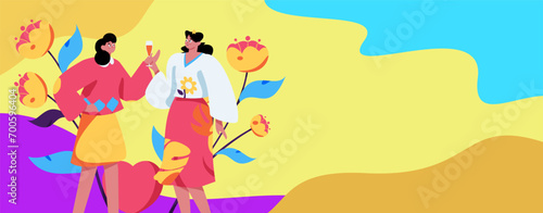 3.12 International Women's Day professional women flat character vector concept operation hand drawn illustration
