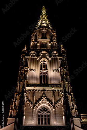 Bern Cathedral at night 