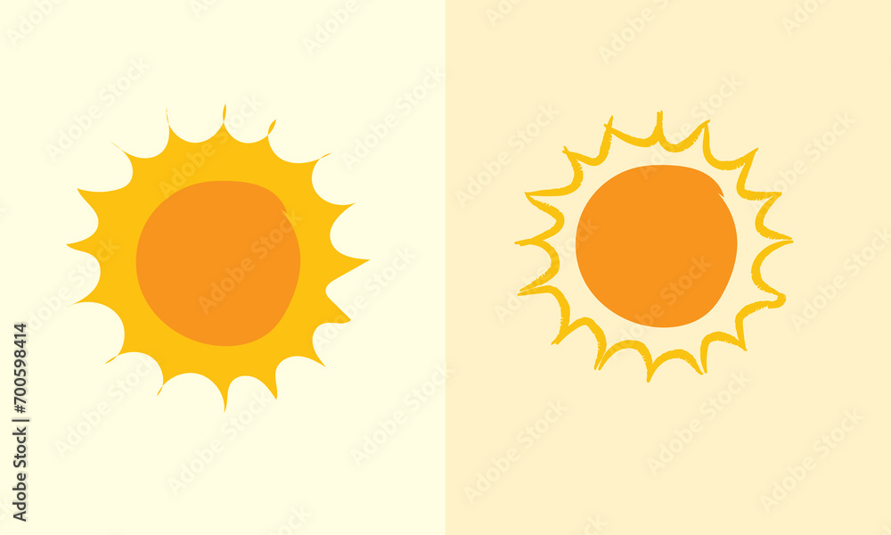 Fototapeta premium Creating a Sun Yellow icon involves designing a simple, visually appealing graphic that captures the essence of the color and its association with the sun, lineart design
