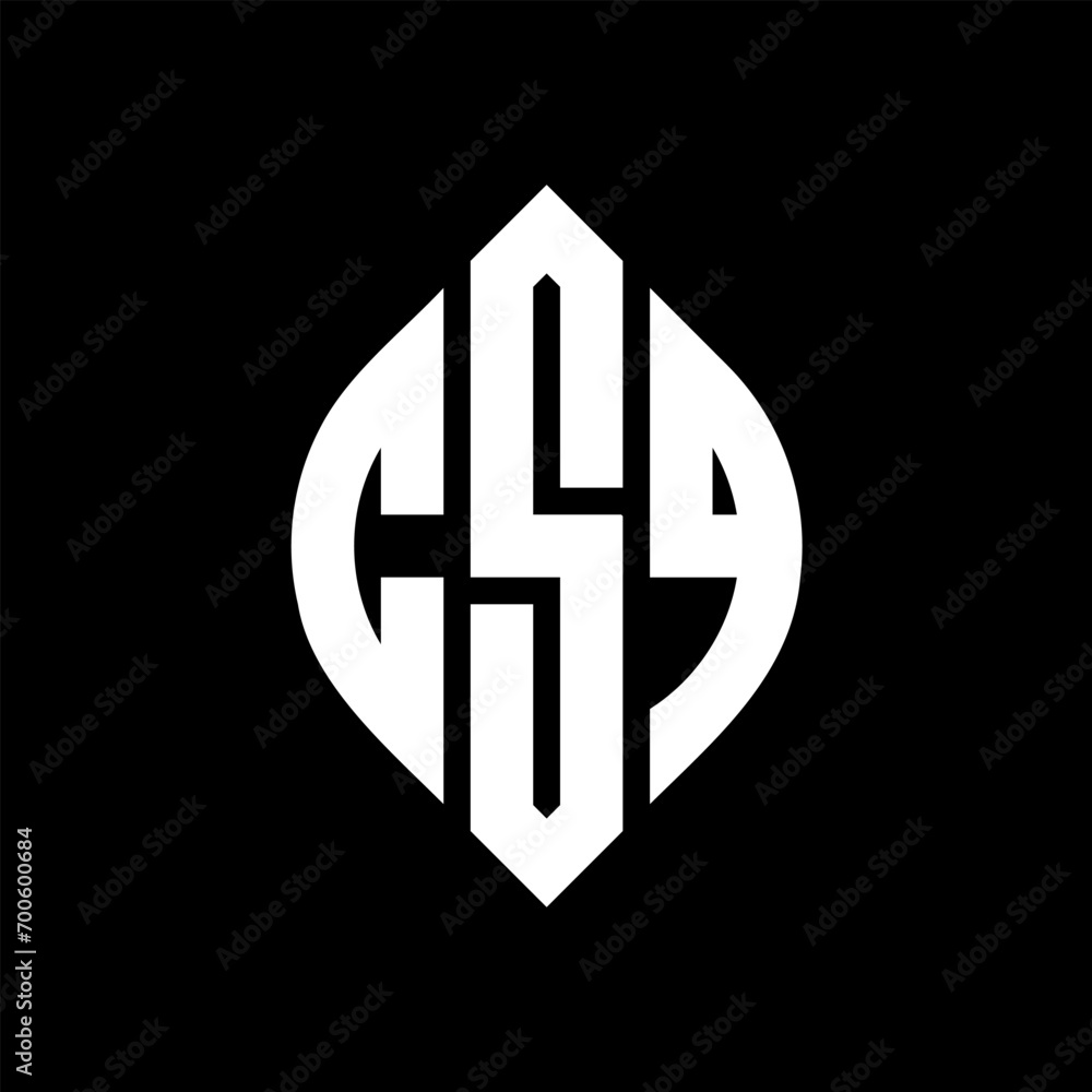 CSQ circle letter logo design with circle and ellipse shape. CSQ ...