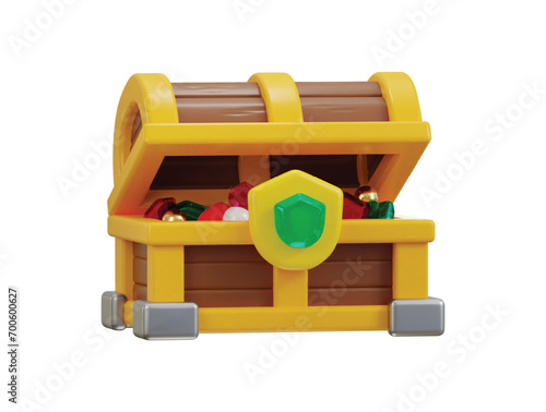 Treasure chest game asset icon 3d rendering vector illustration photo