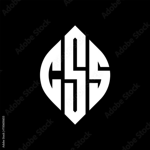 CSS circle letter logo design with circle and ellipse shape. CSS ellipse letters with typographic style. The three initials form a circle logo. CSS Circle Emblem Abstract Monogram Letter Mark Vector.