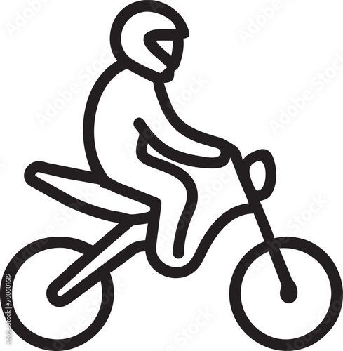 stemma logo motoclub con motociclista, icon outline