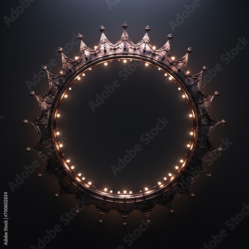 a circular light fixture with crown shaped design