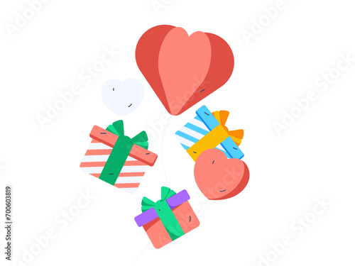 Happy Valentine's Day flat character vector concept business hand drawn illustration
