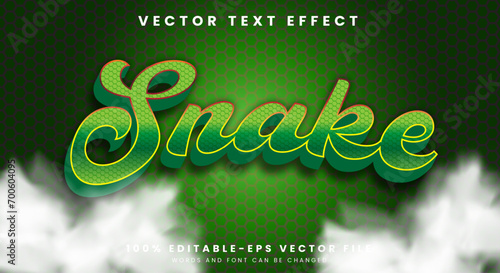 Snake green editable text effect viper and cobra font style with animal background