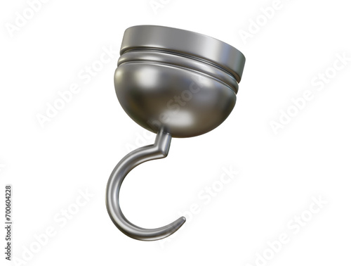 Pirate hook icon 3d rendering vector illustration