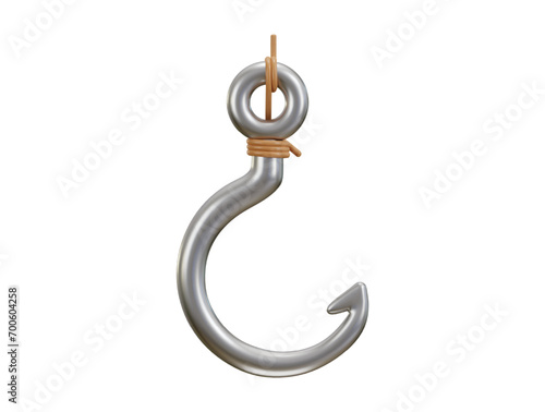 fishing hook icon 3d rendering vector illustration