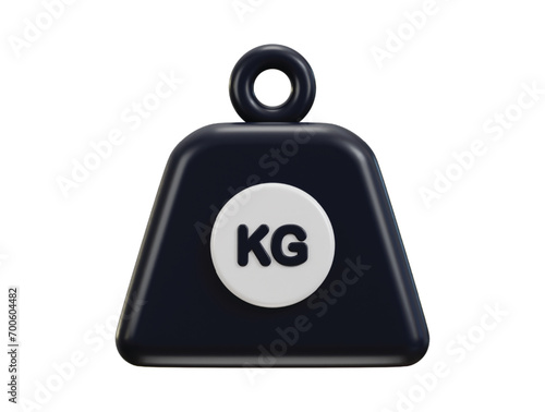3d kilogram weight icon. metal old kg weight sign. metal weight kilogram heavy icon