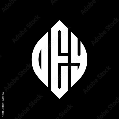 DEY circle letter logo design with circle and ellipse shape. DEY ellipse letters with typographic style. The three initials form a circle logo. DEY circle emblem abstract monogram letter mark vector.