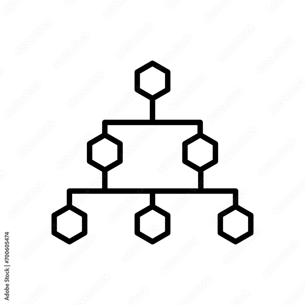 Hierarchical order vector line icon illustration