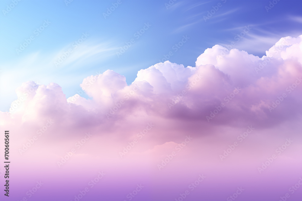 Purple pastel clouds that are dense floating in the sky.