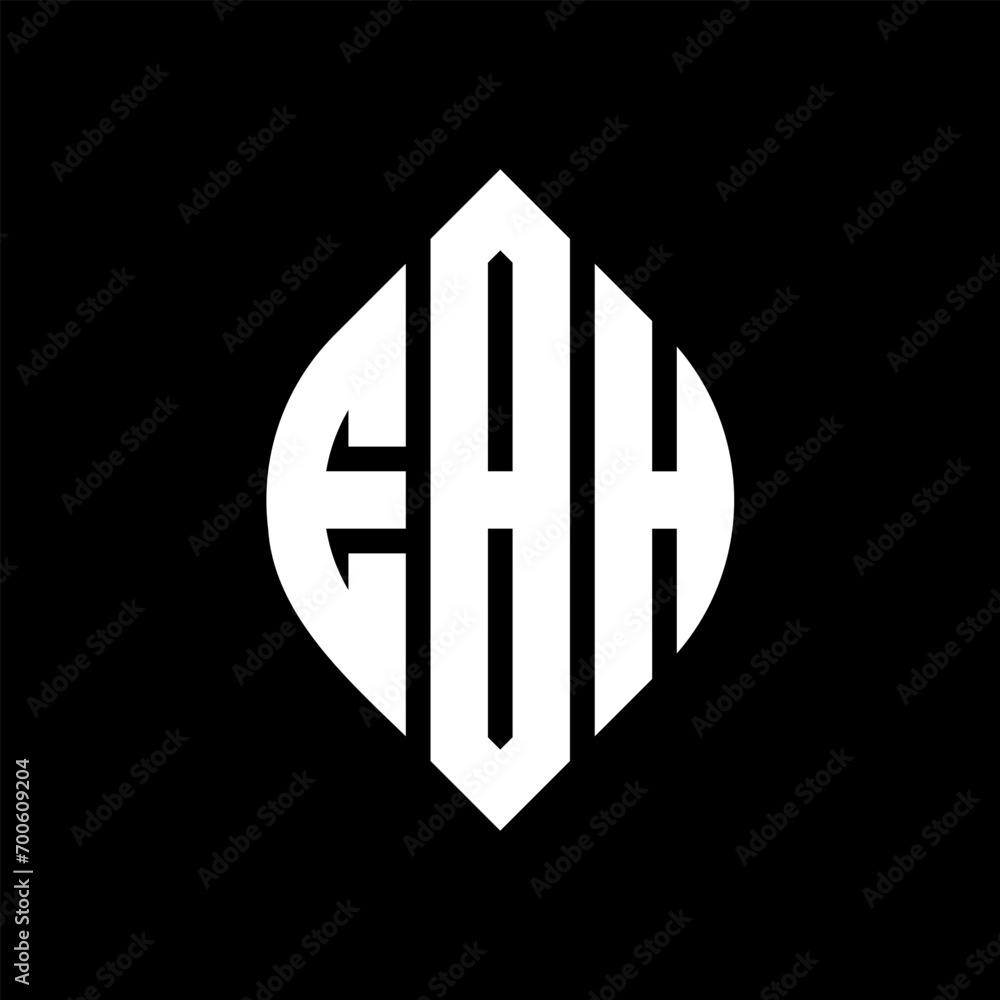 EBH circle letter logo design with circle and ellipse shape. EBH ellipse letters with typographic style. The three initials form a circle logo. EBH Circle Emblem Abstract Monogram Letter Mark Vector. EBH circle letter logo design with circle and ellipse shape. EBH ellipse letters with typographic style. The three initials form a circle logo. EBH Circle Emblem Abstract Monogram Letter Mark Vector.
