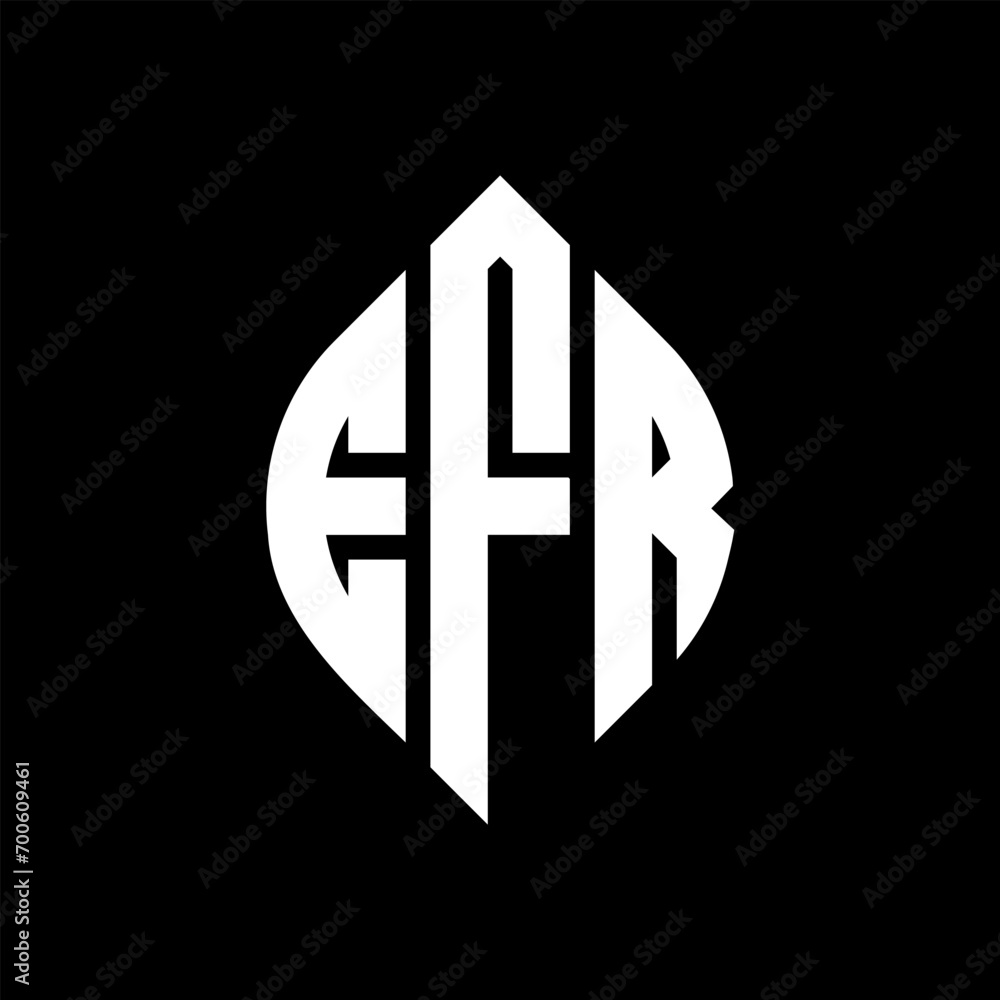 EFR circle letter logo design with circle and ellipse shape. EFR ellipse letters with typographic style. The three initials form a circle logo. EFR Circle Emblem Abstract Monogram Letter Mark Vector. EFR circle letter logo design with circle and ellipse shape. EFR ellipse letters with typographic style. The three initials form a circle logo. EFR Circle Emblem Abstract Monogram Letter Mark Vector.
