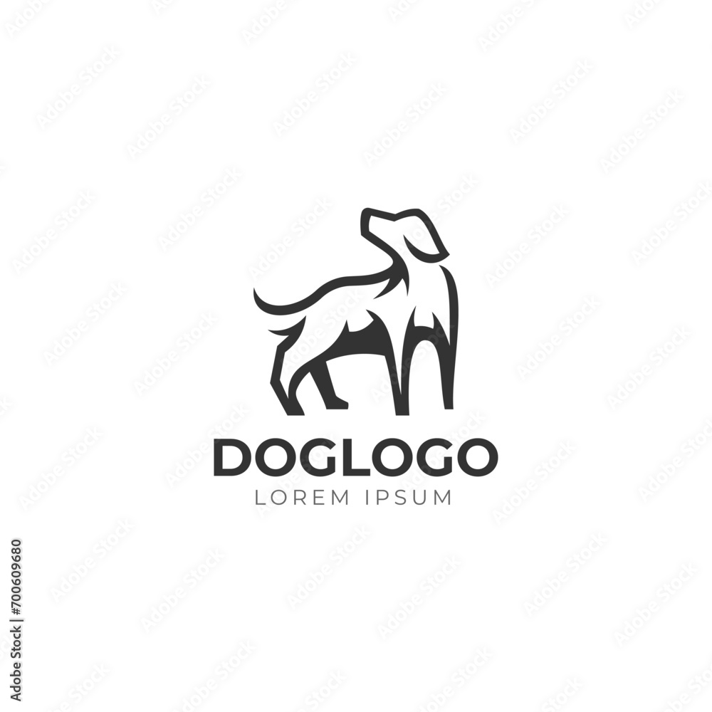 simple minimal dog logo template
