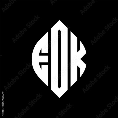 EOK circle letter logo design with circle and ellipse shape. EOK ellipse letters with typographic style. The three initials form a circle logo. EOK Circle Emblem Abstract Monogram Letter Mark Vector. photo